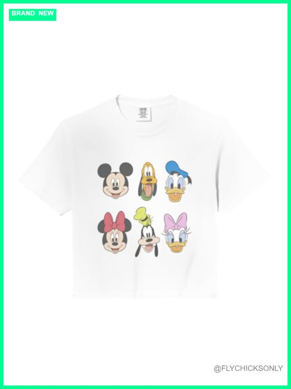 Disney Mickey and Friends Comfort Colors Boxy Crop Top Tee